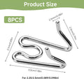 8 Pack Silver 2.25mm Stainless Steel Dog Collar Extra Links, Dog Training Collar Extender Links Replacement for Small Do