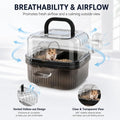 Portable Hamster Travel Cage, Lightweight Breathable Small Animal Travel Box with Drinking Bottle &Running Wheel for Hed