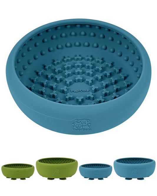 Dog Lick Bowl for Dogs, Lick Mat, Slow Feeder Lick Bowl with Strong Suction, BPA-Free Silicone, Freeze Licking Bowl for Anxiety Relief, Enrichment & Distraction, Dishwasher Safe (Blue, S)