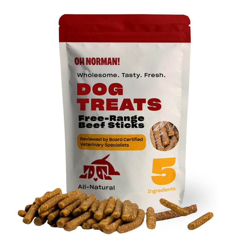OH NORMAN! Soft Beef Jerky Dog Treats by Kaley Cuoco, Healthy Dog Treats, All Life Stages and Breeds, Air Dried, Ethically Sourced Free Range Beef,6 Oz