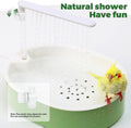 Parrot Bathtub,Bird Shower Parakeet Bath for Cage with Adjustable Water Flow Control Valve, Contains USB and Pump,tarpau