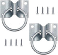 Horse Cross Tie Ring, 2 Pack Heavy Duty Block Tie Ring with Screws, Wall Mount Hitching Ring for Horse Stall, Barn, Stab