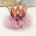 Ushang Pet Cat Princess Costumes Cat Crown Hat & Lace Bandana Scarf Set, Puppy Party Hat for Small Dogs & Cats, Lace Outfit for Cats and Small Dogs Birthday Party (Pink)