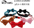 WDPAWS Cat Collar Breakaway with Bell and Removable Bow Tie Safety Buckle Velvet Adjustable 7-11 inches for Kitten Cats (Black)