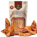 Bully Bunches Large Whole Pig Ears for Dogs | Free Range Oven Baked Pork for All Breeds | All-Natural, Single Ingredient & 100% Digestible Safe Dog Chew - Multipack (20 Pack)