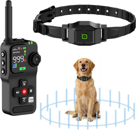 GPS Wireless Dog Fence with Remote Training, 25–999 Yards Range, 18+ lbs