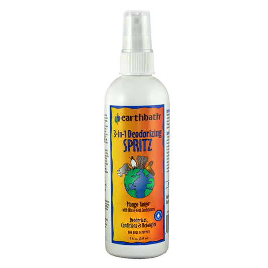 earthbath, Mango Tango 3-in-1 Dog & Puppy Deodorizing Spritz - Dog Odor Eliminator for Strong Odor, Cruelty-Free Dog Cologne, Dog Wash Spray, Made in USA, Dog Bathing Supplies - 8 Oz (1 Pack)
