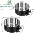 Crate Water Bowl No Spill, 2 Pack Dog Crate Bowls Hanging, Kennel Dog Water Food Bowls Mountable, Pet Cage Accessories F