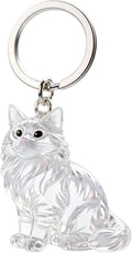 Pet Hair Keychain Cat Fur Keepsake Holder Cat Keychain Memorial Pendant Keyring Gift Pet Hair locket for Pet Lovers(Main