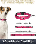 Reflective Dog Collar for Small Dogs with Silicone Tag Holder