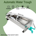 Automatic Livestock Water Trough 3 Gallons/12 Quart Livestock Animal Stainless Steel Automatic Waterer with Float Valve 