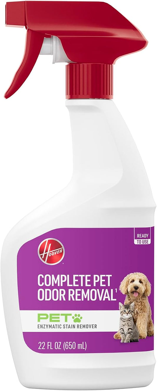 Hoover Pet Pre-Treat Spot and Stain Remover Spray, 22 oz., Pet Formula for Carpet and Upholstery, Tackles Tough Pet Messes and Stains, Pair with Hoover Carpet or Spot Cleaner