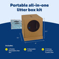 PetSafe Disposable Litter Box with Litter - Collapsible, No-Mess Box with Reliable, Leak-Proof Protection & Superior Odor Control - Includes 4.3 lb Bag Crystal Pebbles & 8 Disposable Scoops