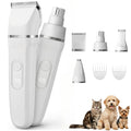 Dog Grooming Clippers Kits, IPX7 Waterproof Low Noise Pet Clipper for Dogs & Cats, Cordless USB Rechargeable Pet Hair Clipper, Paw Trimmer & Nail Grinder, Professional Grooming Set for Home Use