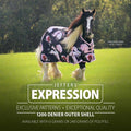 Jeffers Expression 1200D Turnout Horse Blanket, 240G, 72" - Rose Garden