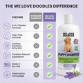 Puppy Shampoo & Conditioner | Made in USA | Tear Free | Best Shampoo for Puppies | Sensitive & Itchy Skin Wash | Oatmeal Bathing | Tearless, Lavender, 8oz [We Love Doodles]
