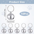 10 PCS Pet Bells for Dog Cat Collar, Silver Small Cat Bell Jingle Bells