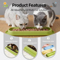 Multi-Cat Home 4-Pack, Long Pet Food Bowls, Large Capacity Non-Slip Easy Clean Dishes for Indoor & Outdoor Feeding