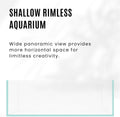 Ultum Nature Systems Ultra Clear Rimless Aquarium - Low Iron Glass Fish Tank with 45° Mitered Edges, 5mm-12mm Thick, Lev