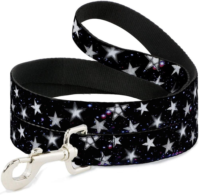 Buckle-Down Pet Leash - Glowing Stars in Space Black/Purple/White