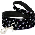 Buckle-Down Pet Leash - Glowing Stars in Space Black/Purple/White - 6 Feet Long - 1" Wide