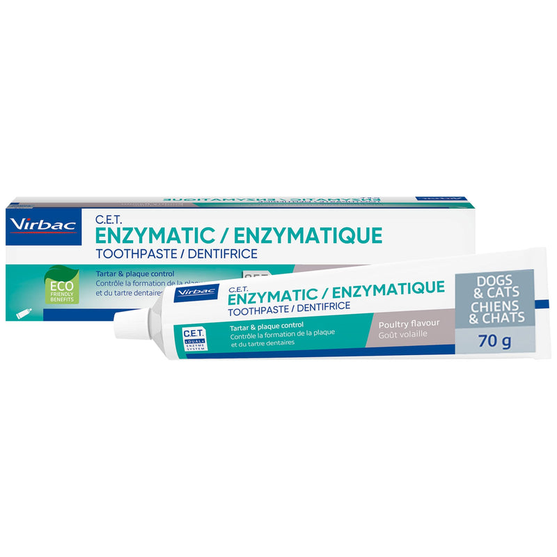 Virbac C.E.T.® Enzymatic Toothpaste| Tartar & Plaque Control for Fresh Breath | Pet Dental Care Toothpaste | Poultry Flavor, 2.5 oz