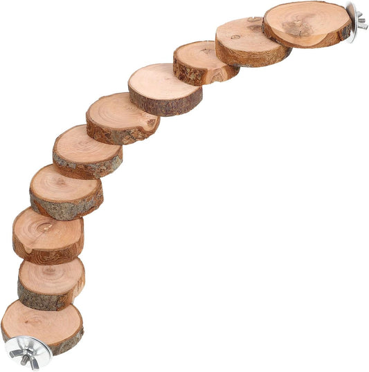 YARNOW Hamster Ladder, 40 cm 10-Step Wooden Climbing Ladder