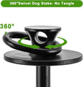 iklekione Dog Tie Out Stake,360° Swivel Dog Stake-No Tangle,Outdoor Anti-Rust Dog Run,for Large Dogs up to 220 lbs (After Installation, the Lawn Mower can Pass)