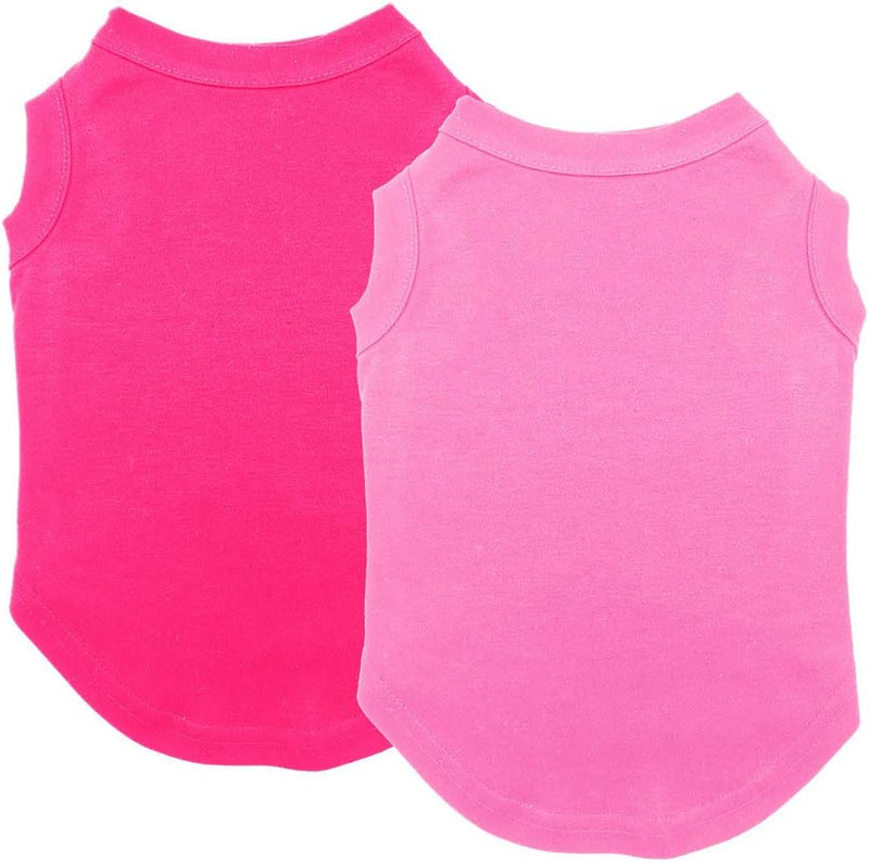Chol&Vivi Dog Shirt Clothes, 2pcs Shirt for Large Size Dog, Blank Pet Cotton Sleeveless Apparel Soft and Lightweight, Ta