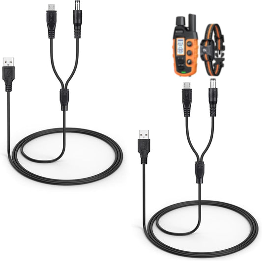 2-Pack Charger Cord for Bousnic Dog Shock Collar RS2A and RS2B