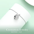 Yinplsmemory Pet Paw Print Teardrop Urn Necklace for Ashes for Dog/Cat Ashes Keepsake Memorial Pet Cremation Jewelry