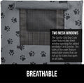GORILLA GRIP Dog Crate Covers compatible with Amazon Basics Dog Crates, All Sides Open, Privacy Cover Fits 42" Wire Kennel, Breathable Mesh Windows, Light Reducing Puppy Training Cage Topper, Gray Paw