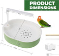 Parrot Bathtub,Bird Shower Parakeet Bath for Cage with Adjustable Water Flow Control Valve, Contains USB and Pump,tarpau