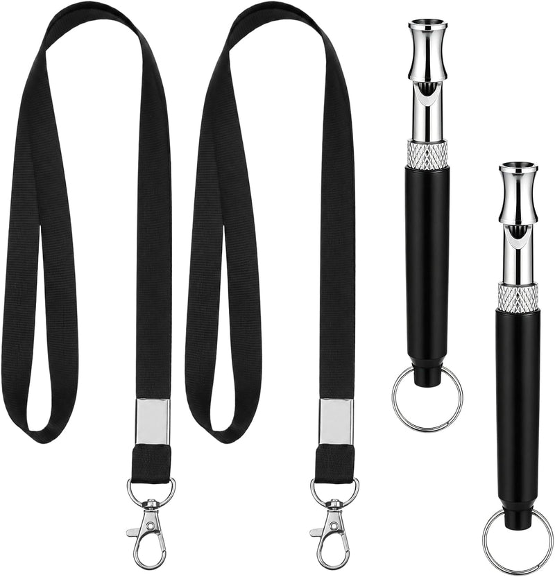 2PCS Dog Whistle to Stop Barking, Dog Training Whistles with Lanyard