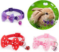 3 Pcs Rabbit Adjustable Collars with Bell, Guinea Pig Bow-Knot Cute Collar, Small Animal Exercise and Interaction Access