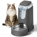 1 Gallon Automatic Cat Feeder Gravity Stainless Steel Water Dispenser Dog Feeder for Small Medium Puppy Kitten Pets Water Feeding Bowls,Charcoal Gray