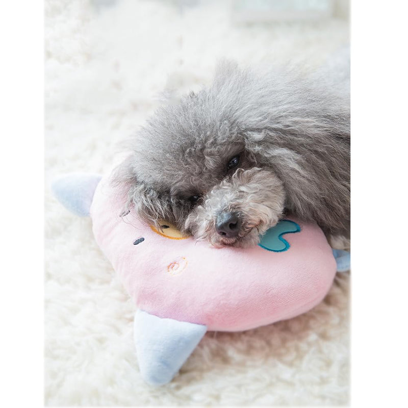 Yawggy Dog Neck Pillow, Puppy Calming Sleeping Improve Pillow, Ideal Naptime Sleeping Companion for Small Pets and Cats, Soft Plush Pillow (Pink)