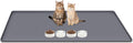 Cat Food Mat 51" x 26" Large Silicone Mat with Raised Edge Gray