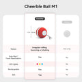 Cheerble Interactive Cat Ball Toy, Automatic Moving Ball Toy for Indoor Cat Kitten, Electric Pet Toy Fun Gift with Light