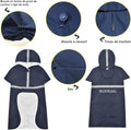 Dog Raincoat Waterproof Hooded, Large Dogs, Navy Blue, 5XL