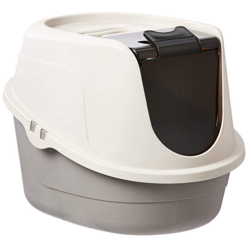Amazon Basics No-Mess Hooded Enclosed Cat Litter Box with Odor Control and Swinging Door, Large, 24