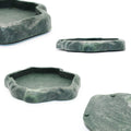 SLSON Small Reptile Feeder Terraium Bowl Plastic Shallow Reptile Feeder for Food and Water Feeding Dish for Lizard Gecko