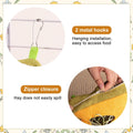 Hanging Hay Bag, 4 Holes Rabbit Hay Feeder Guinea Pig Feeding Bag with 2 Hooks for Bunny Hamster Chinchilla Small Animal
