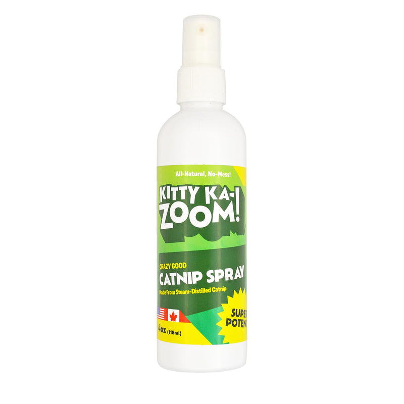 KITTY KA-ZOOM Catnip Spray - 4oz. Bottle | High Potency Catnip Spray Made from Steam-Distilled Natural Plants | Hand Harvest Grown in Canada and The USA