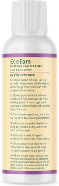 Vet Organics EcoEars Cat Ear Cleaner. Natural Multi-Action Formula. for Itch, Head Shaking, Discharge & Smell. Naturally Cleanses Away Common Problems. 100% Gua