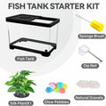 1.5 Gallon Betta Fish Tank, PC Mini Fish Tank Starter Kit. Black