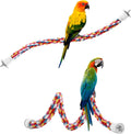 Jusney Bird Rope Perches,Parrot Toys 33 inches Rope Bungee Bird Toy (33 inches)[1 Pack]