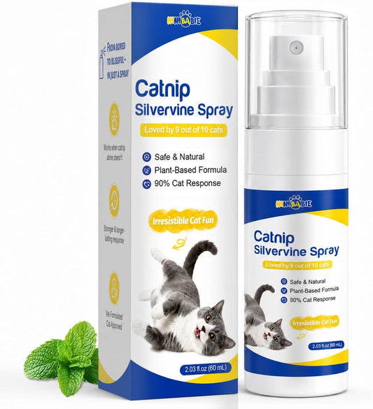 Ninibabie Upgraded Catnip Spray for Cats with Silvervine–Natural Dual-Plant Formula,Loved by 9 Out of 10 Cats,Cat Nip Spray Refresh Toys&Training Aid for Indoor Cats