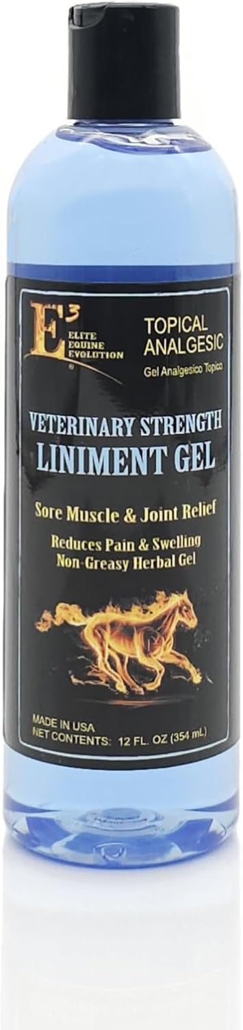 E3 Joint and Muscle Lin Non-Greasy Herbal Gel with Mint – 12 oz Cooling Botanical Equine Gel for Post-Workout Massage an