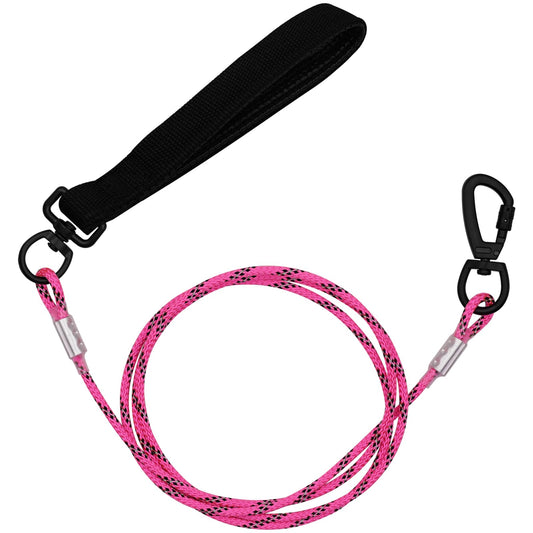 ZHOMA 4/5/6 FT Chew Proof Dog Leashes with Comfortable Handle, Steel Cable Lead for Control Large or Medium Dogs Walk and Train, Heavy Duty with Rotate Clasp and Double Buckle (6FT,Pink)